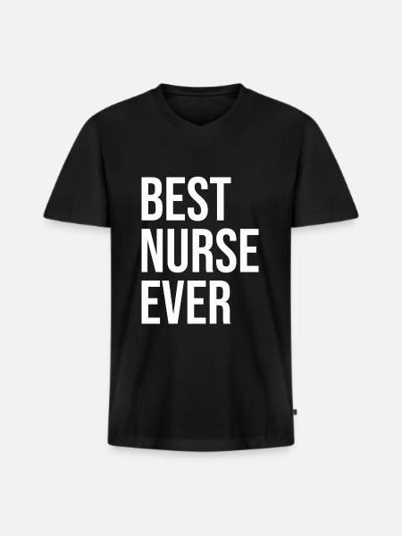 Best Nurse Ever - Men's Premium Organic T-shirt with V-neck - black