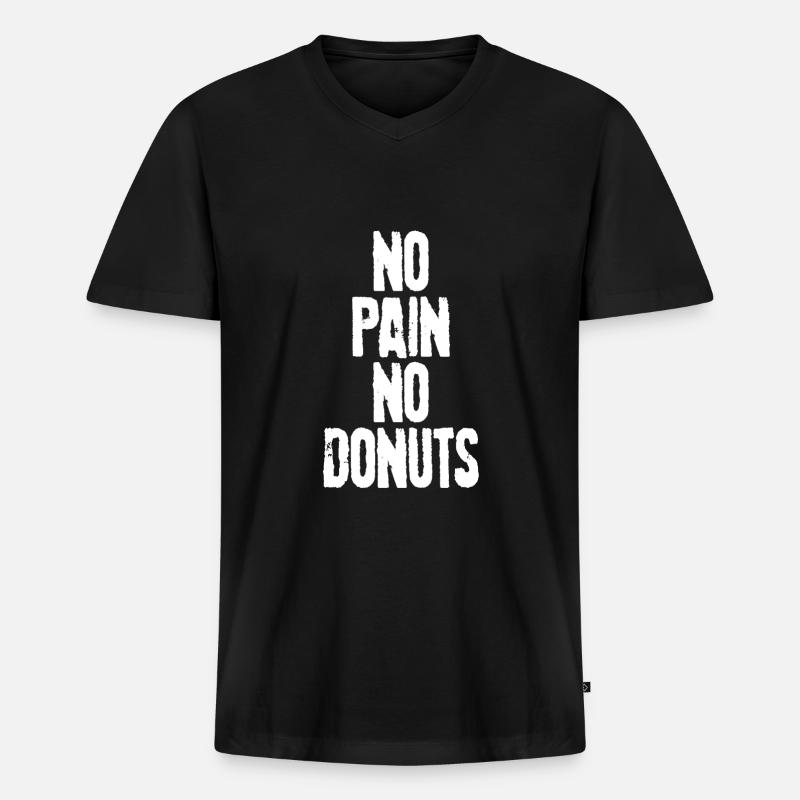 Donut - Männer Premium Bio T-Shirt mit V-Ausschnitt - Schwarz