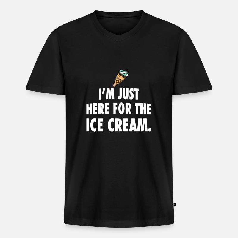 Eiscreme Eis - Männer Premium Bio T-Shirt mit V-Ausschnitt - Schwarz