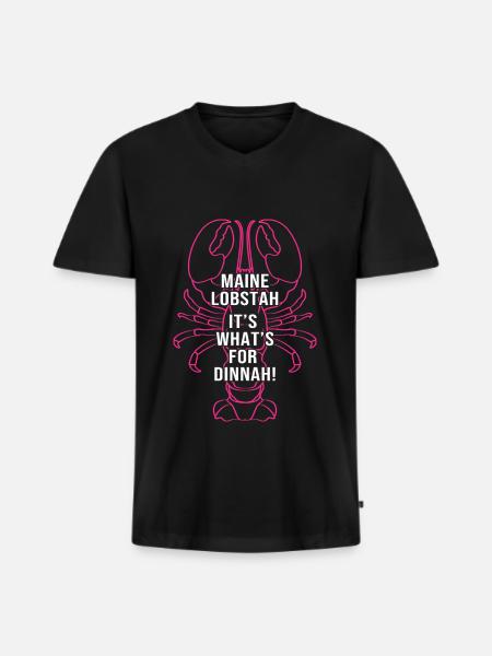 Hummer Fisk og skaldyr Maine Hummer Pigget hummer - Premium økologisk T-shirt med V-hals til mænd - sort