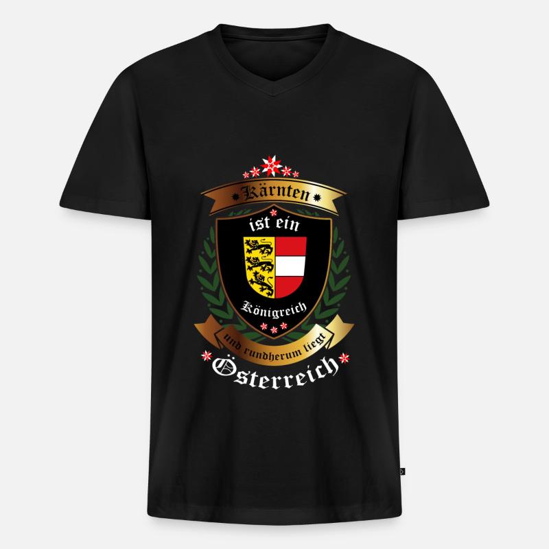 Kärnten - Männer Premium Bio T-Shirt mit V-Ausschnitt - Schwarz