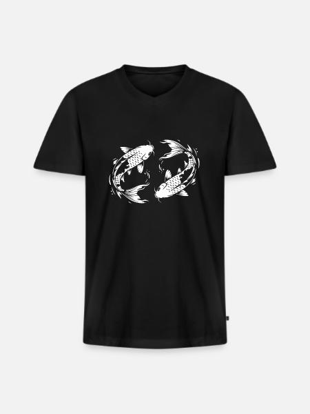 Koi Fish Carp - Men's Premium Organic T-shirt with V-neck - black