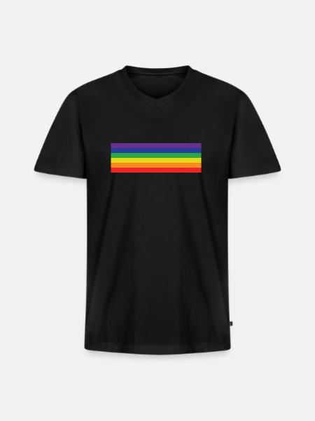 Rainbow flag - Men's Premium Organic T-shirt with V-neck - black