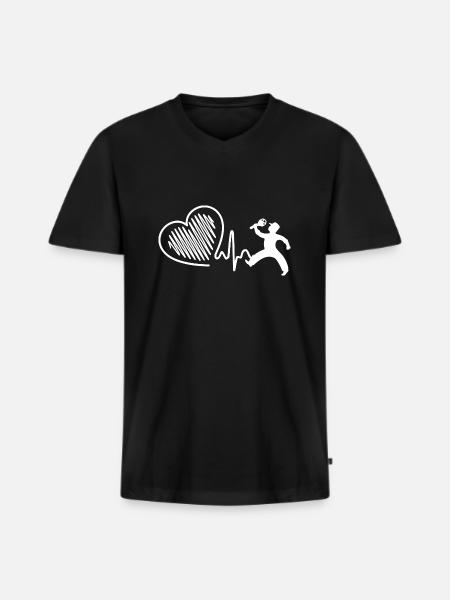 Locksmith Heartbeat - Men's Premium Organic T-shirt with V-neck - black