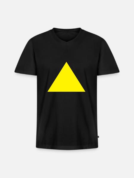 Triangle yellow shape simple - Men's Premium Organic T-shirt with V-neck - black