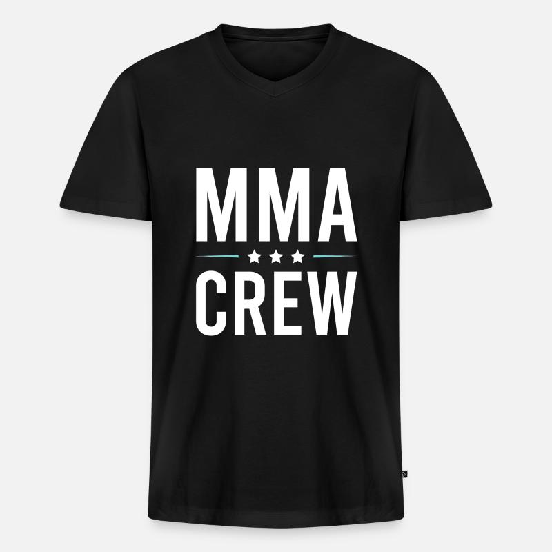 Mma Crew - Männer Premium Bio T-Shirt mit V-Ausschnitt - Schwarz