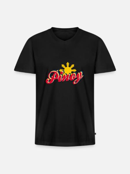 Philippines - Pinoy - Men's Premium Organic T-shirt with V-neck - black