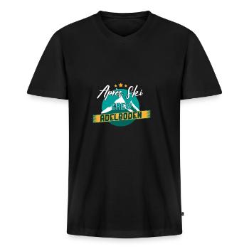 Après Ski Crew Adelboden - Geschenk - Männer Premium Bio T-Shirt mit V-Ausschnitt - Schwarz - Vorne - Nico (187cm)