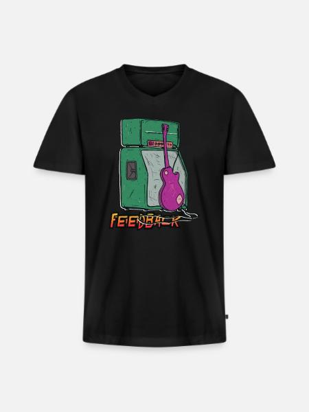 Sound Feedback Graphic - Men's Premium Organic T-shirt with V-neck - black