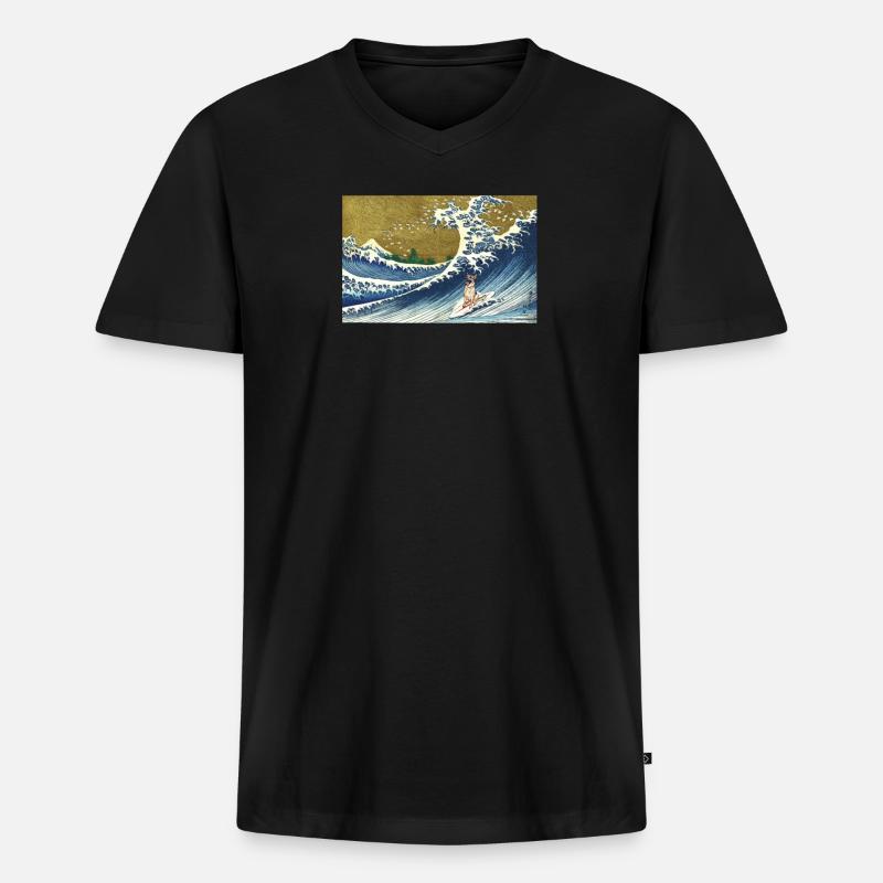 Deutscher Schäferhund - Männer Premium Bio T-Shirt mit V-Ausschnitt - Schwarz