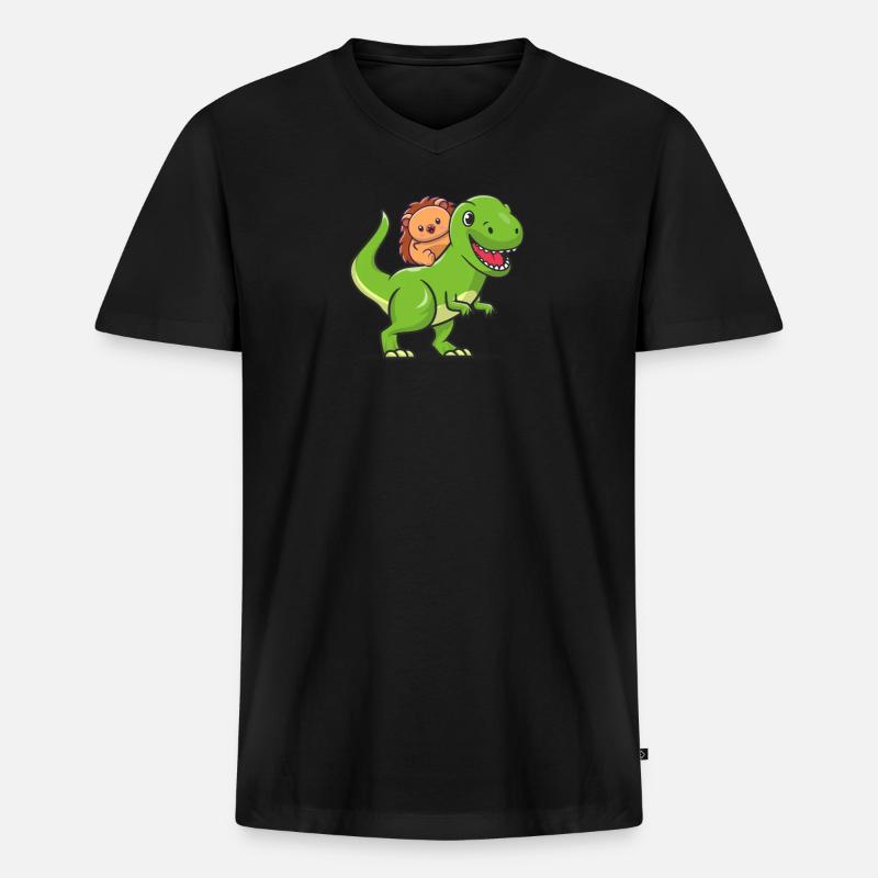 Igel - Männer Premium Bio T-Shirt mit V-Ausschnitt - Schwarz