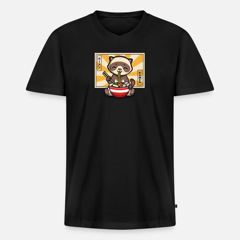 Frettchen - Männer Premium Bio T-Shirt mit V-Ausschnitt - Schwarz