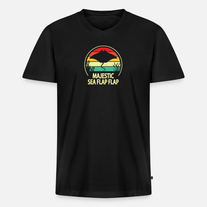 Mantarochen - Männer Premium Bio T-Shirt mit V-Ausschnitt - Schwarz