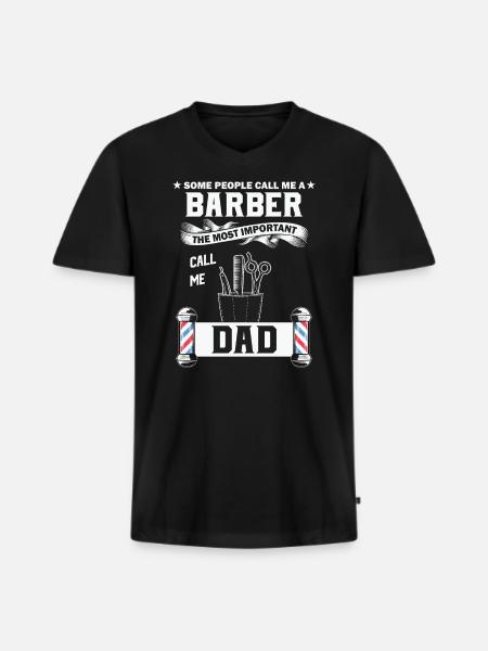 Coiffeur Cutter - T-shirt encolure en V Premium bio Homme - noir