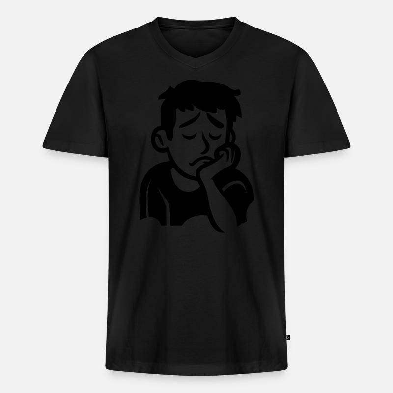 Ermüdung - Männer Premium Bio T-Shirt mit V-Ausschnitt - Schwarz