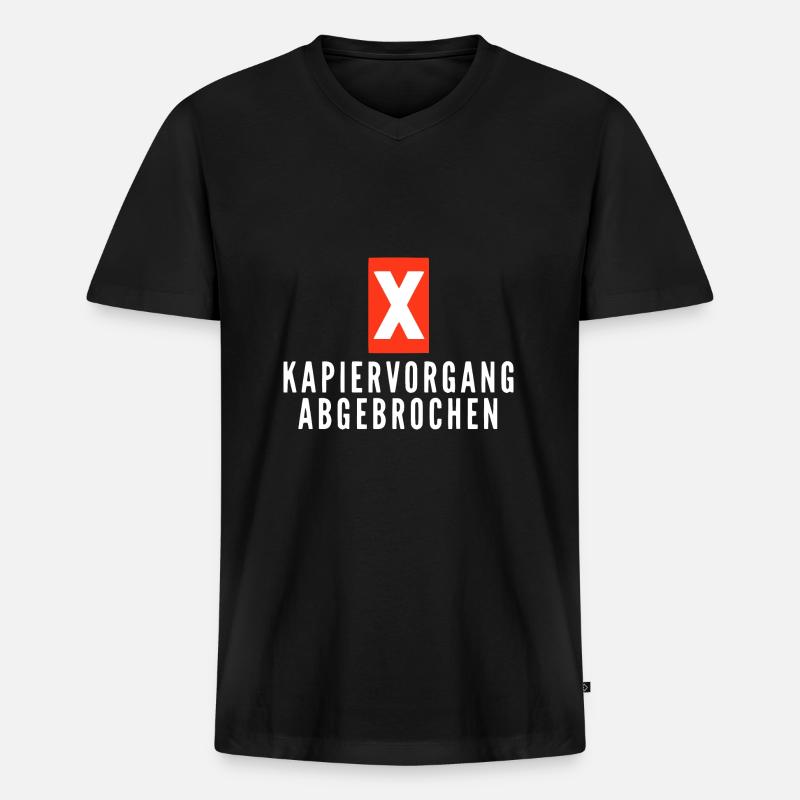 KAPIERVORGANG ABGEBROCHEN - Männer Premium Bio T-Shirt mit V-Ausschnitt - Schwarz