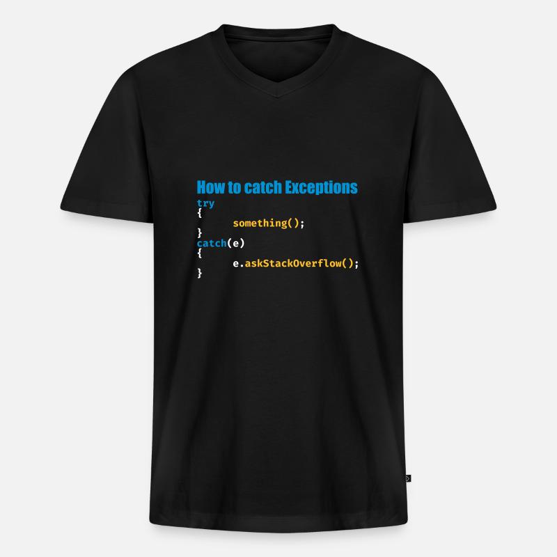 Programmierer, Software, Informatik, Developer - Männer Premium Bio T-Shirt mit V-Ausschnitt - Schwarz