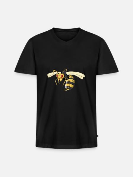 wasp - Men's Premium Organic T-shirt with V-neck - black