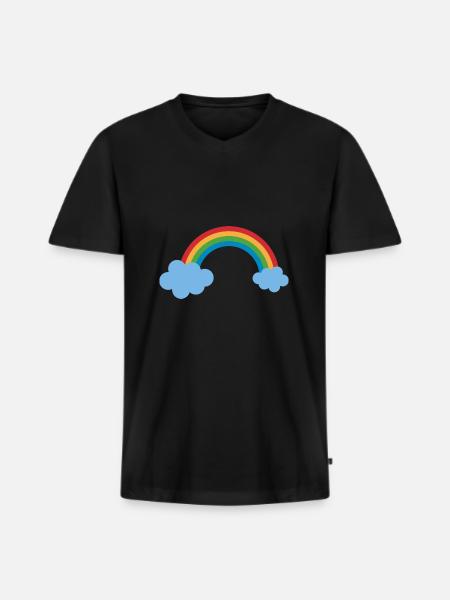 Rainbow - Men's Premium Organic T-shirt with V-neck - black