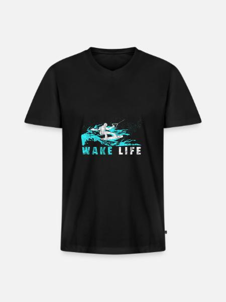 Wakeboarder Geschenk Wakeboard Wasserski - Männer Premium Bio T-Shirt mit V-Ausschnitt - Schwarz