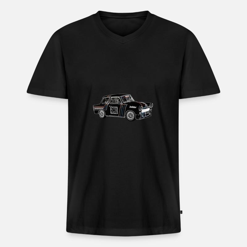  Farbe - Männer Premium Bio T-Shirt mit V-Ausschnitt - Schwarz