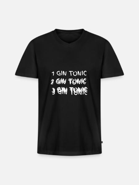 1 2 3 Écriture ivre - T-shirt encolure en V Premium bio Homme - noir