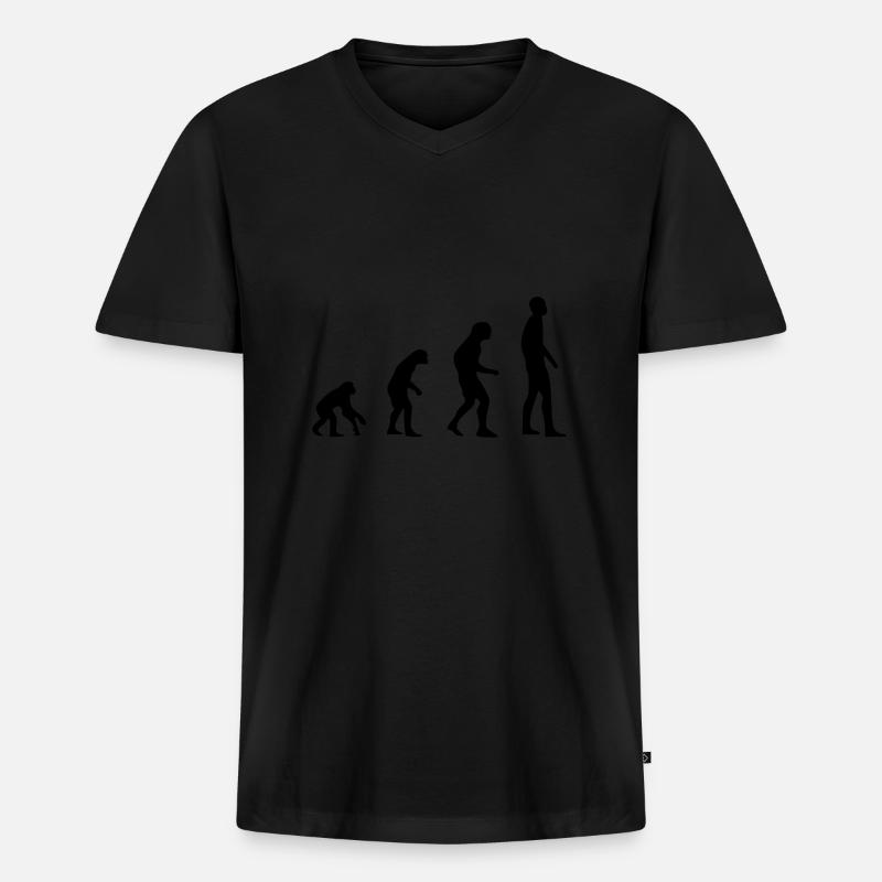 Evolution - Männer Premium Bio T-Shirt mit V-Ausschnitt - Schwarz