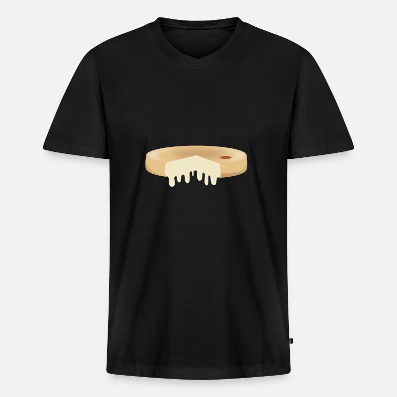 reblochon - Männer Premium Bio T-Shirt mit V-Ausschnitt - Schwarz