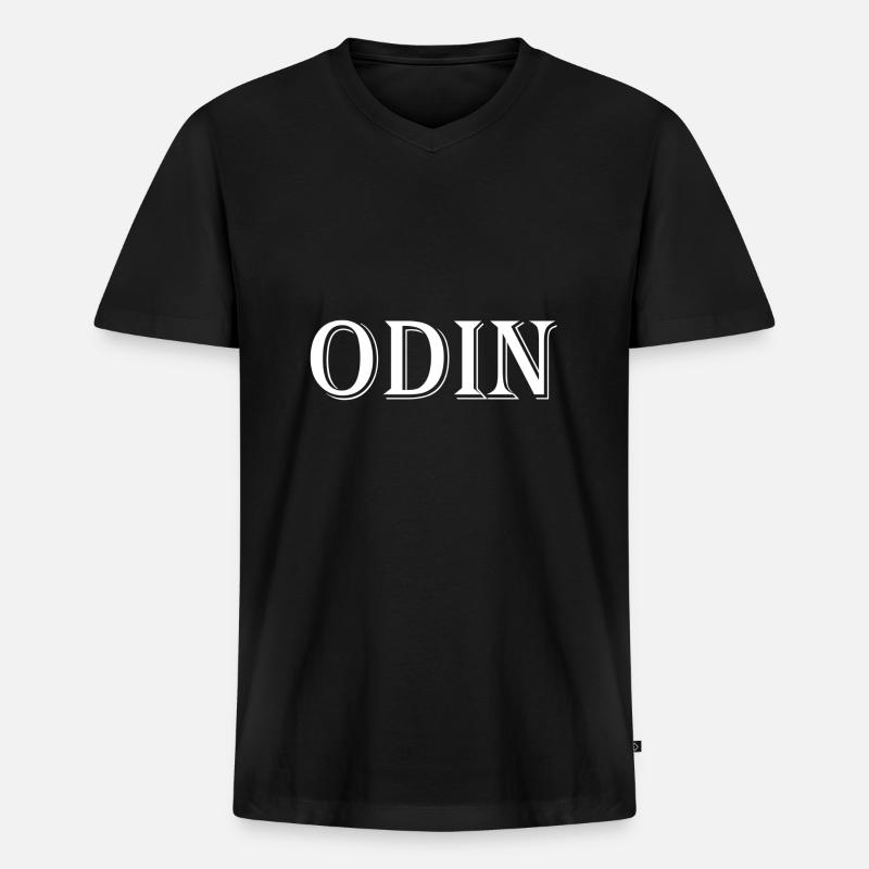 Odin - Männer Premium Bio T-Shirt mit V-Ausschnitt - Schwarz