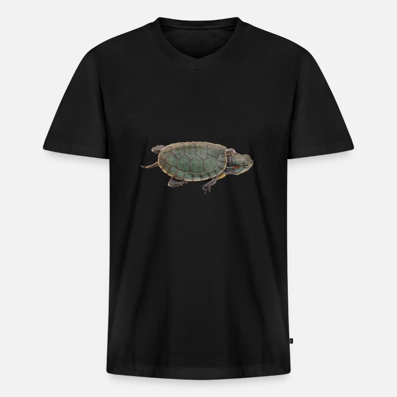 turtle schildkroete tiere animals4 - Männer Premium Bio T-Shirt mit V-Ausschnitt - Schwarz
