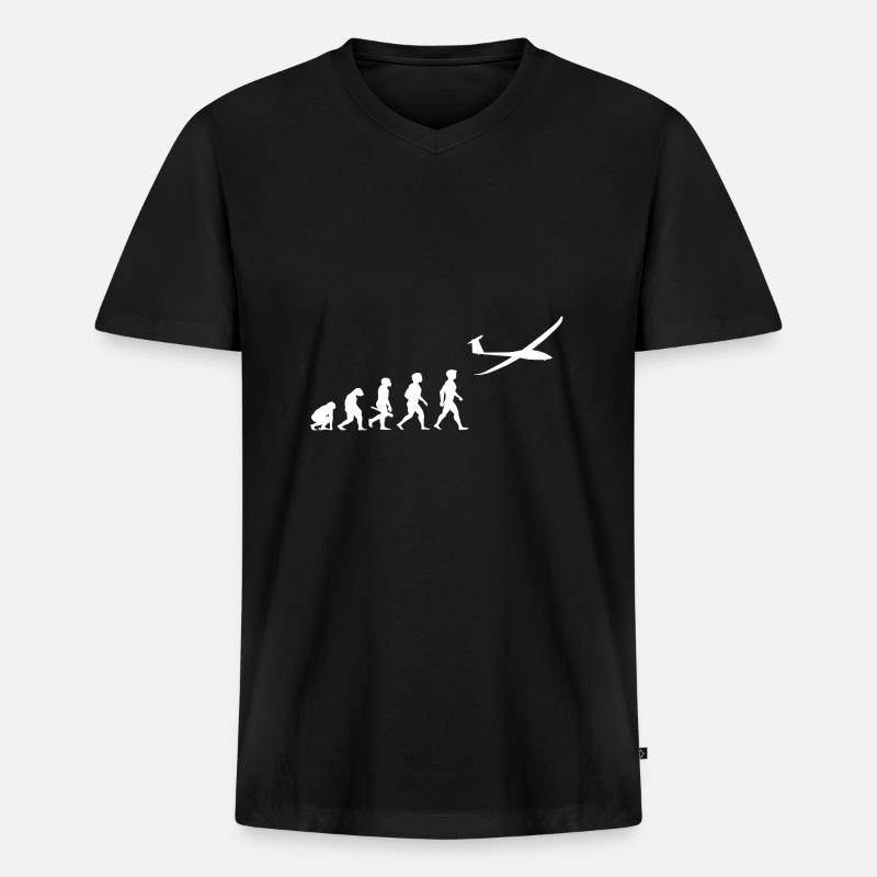 Evolution glider glider plane - Men's Premium Organic T-shirt with V-neck - black