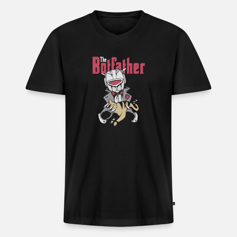 Botfather Robot Roboter Geschenke - Männer Premium Bio T-Shirt mit V-Ausschnitt - Schwarz