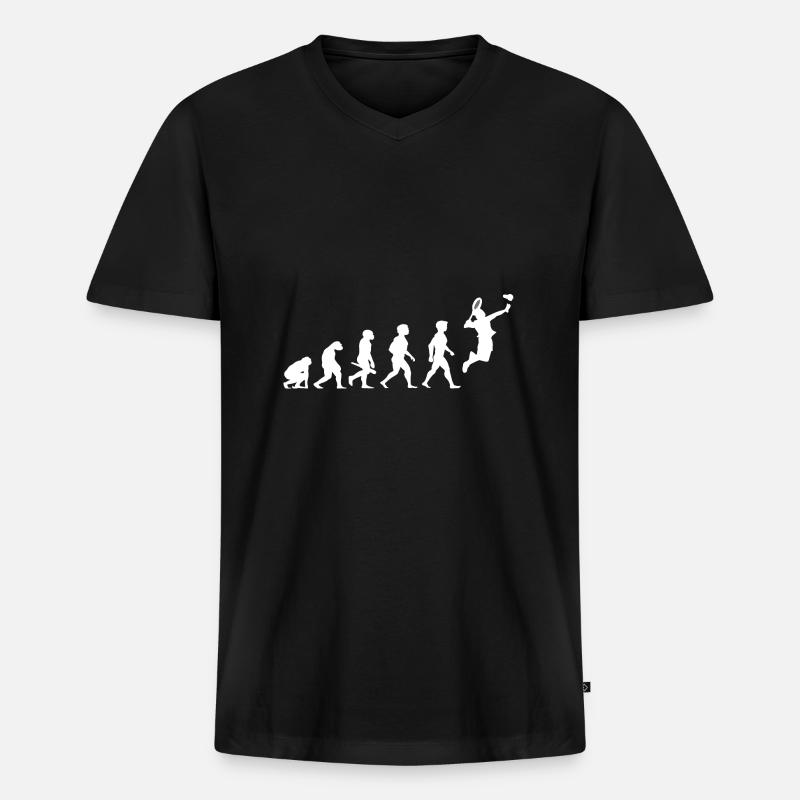 Evolution badminton shuttlecock shuttlecock player - Men's Premium Organic T-shirt with V-neck - black