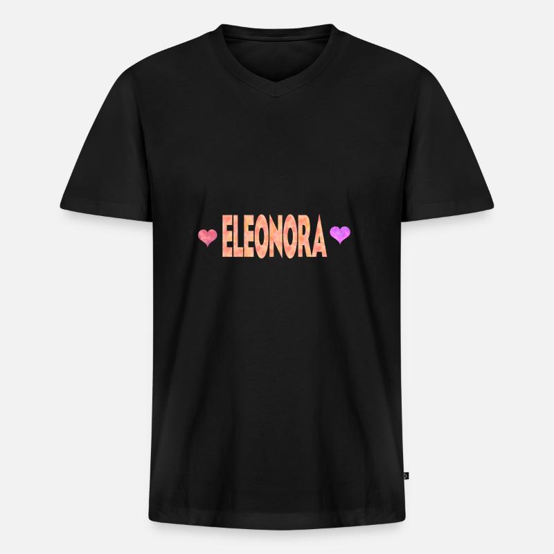 Eleonora - Männer Premium Bio T-Shirt mit V-Ausschnitt - Schwarz
