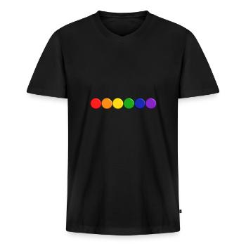 LGBT Dots 3D - Männer Premium Bio T-Shirt mit V-Ausschnitt - Schwarz - Vorne - Nico (187cm)