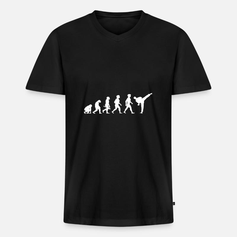 Evolution Karate Kampfsport - Männer Premium Bio T-Shirt mit V-Ausschnitt - Schwarz