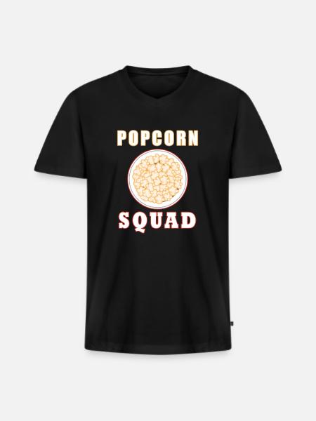 Popcorn Squad Watching Movies Corn Eating - Men's Premium Organic T-shirt with V-neck - black