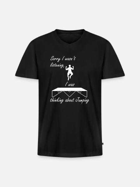 Ironic Saying Trampoline Jumping Trampolinist - Men's Premium Organic T-shirt with V-neck - black