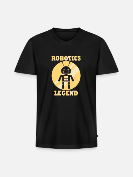 Robotics Legend Electronic Mechanics Engineer - Men's Premium Organic T-shirt with V-neck - black