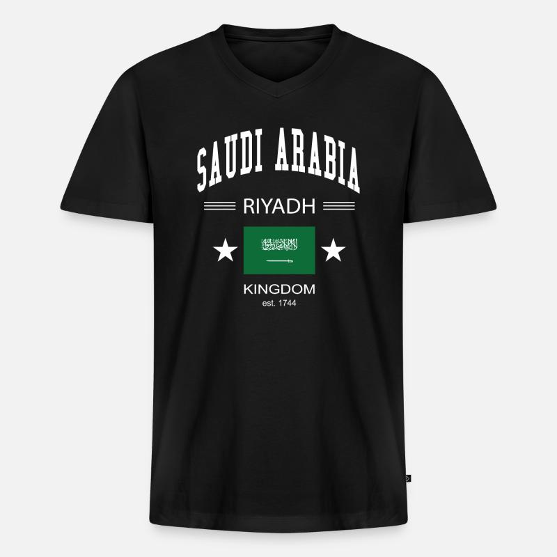 Saudi Arabien - Männer Premium Bio T-Shirt mit V-Ausschnitt - Schwarz