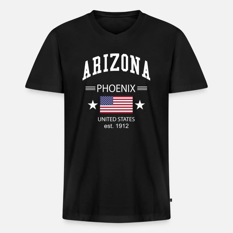 Arizona - Männer Premium Bio T-Shirt mit V-Ausschnitt - Schwarz