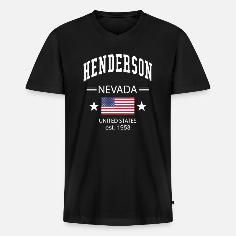 Henderson - Männer Premium Bio T-Shirt mit V-Ausschnitt - Schwarz