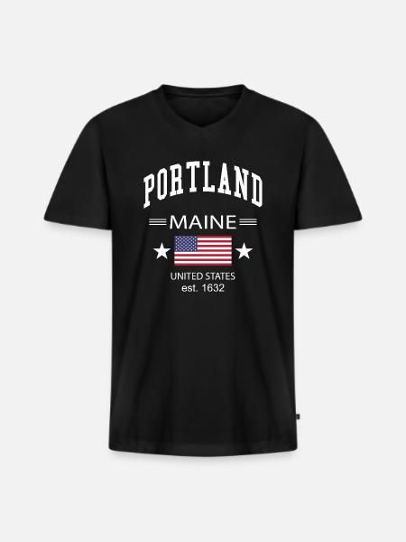 Portland - Men's Premium Organic T-shirt with V-neck - black