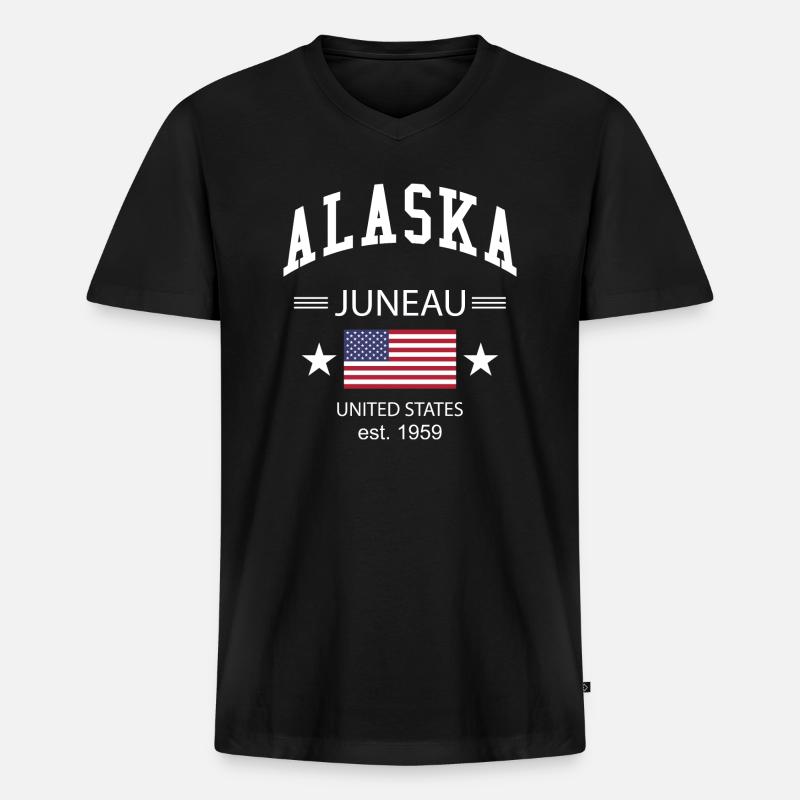 Alaska - Männer Premium Bio T-Shirt mit V-Ausschnitt - Schwarz