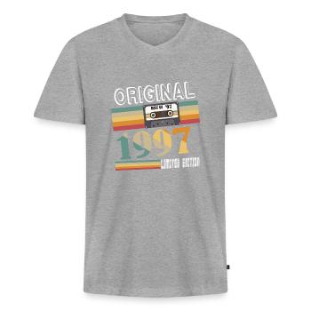 1997 Vintage Retro Birthday Gift - Men's Premium Organic T-shirt with V-neck - heather grey - Front