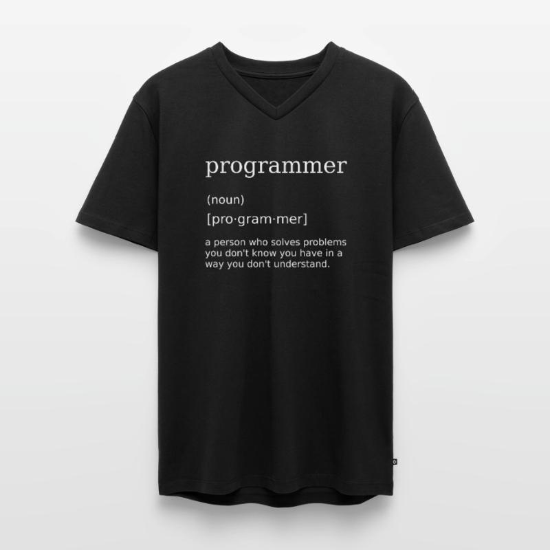 Programmer Spruch Informatiker Computer Scientist Männer Premium Bio T-Shirt mit V-Ausschnitt