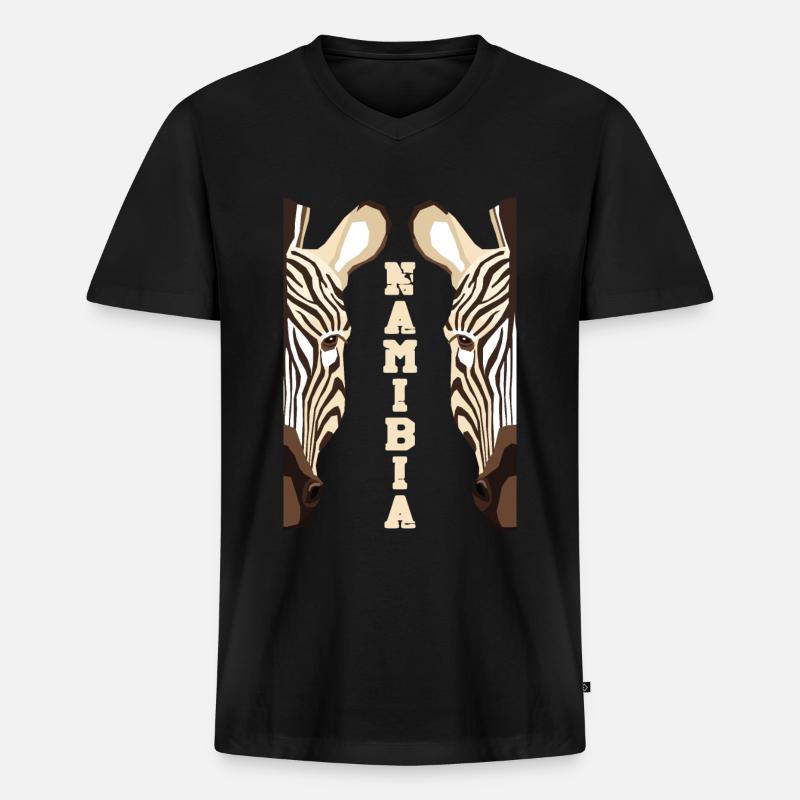 Namibia Afrika Shirt Geschenkidee - Männer Premium Bio T-Shirt mit V-Ausschnitt - Schwarz