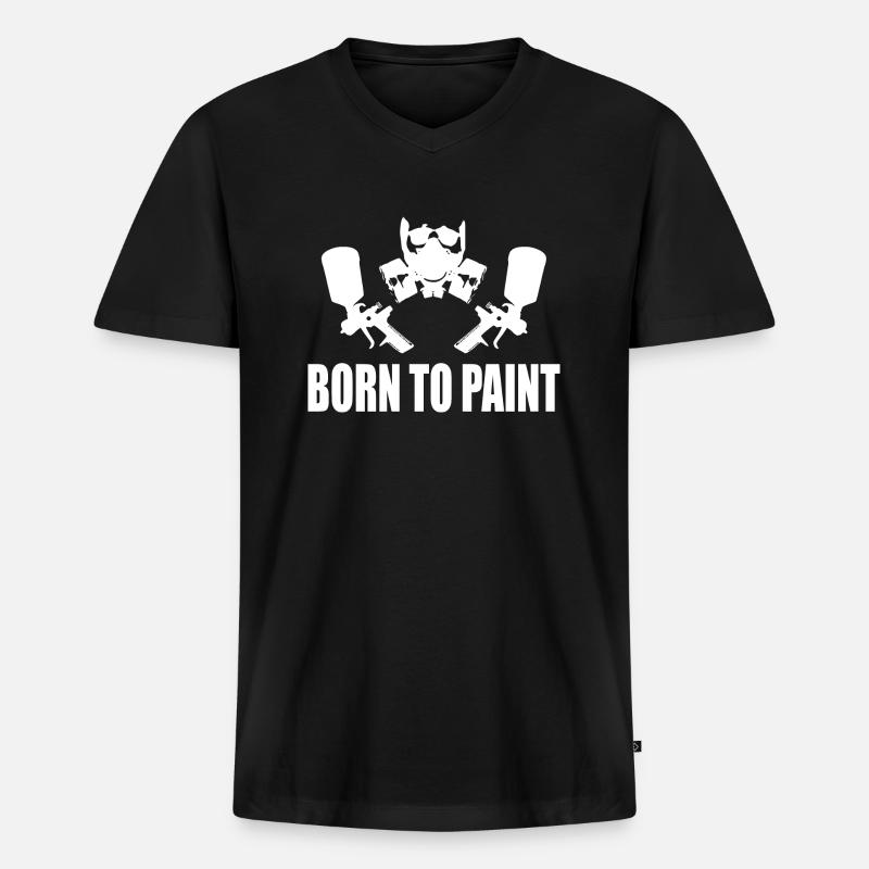 Lackierer - Männer Premium Bio T-Shirt mit V-Ausschnitt - Schwarz