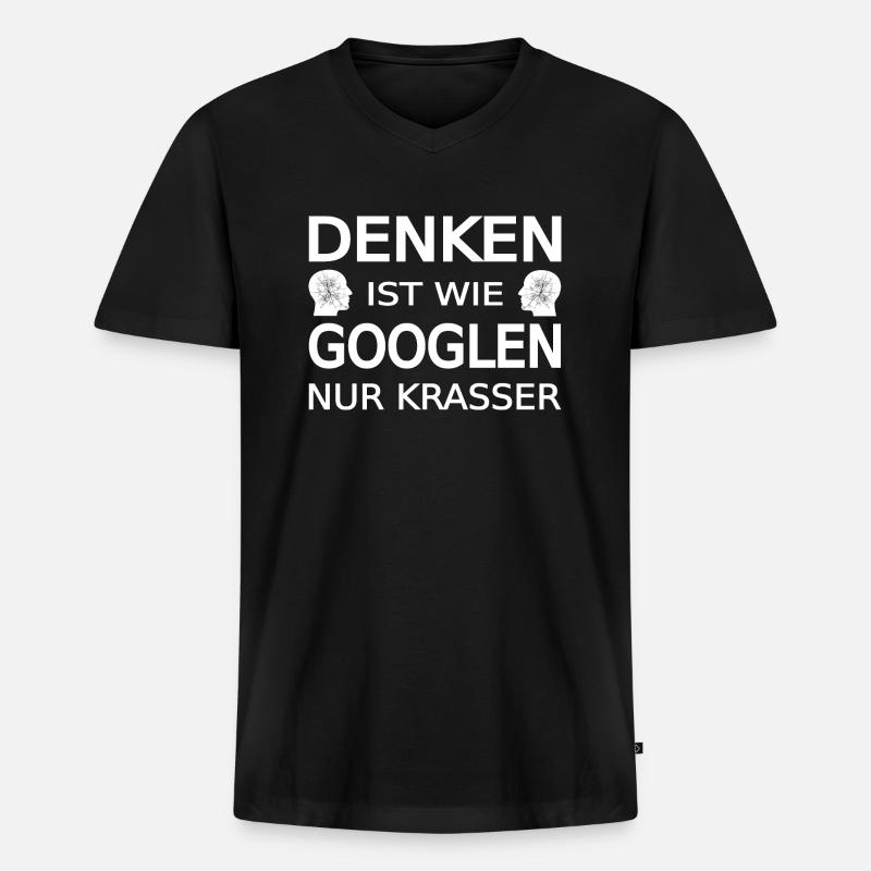 Spruch - Männer Premium Bio T-Shirt mit V-Ausschnitt - Schwarz