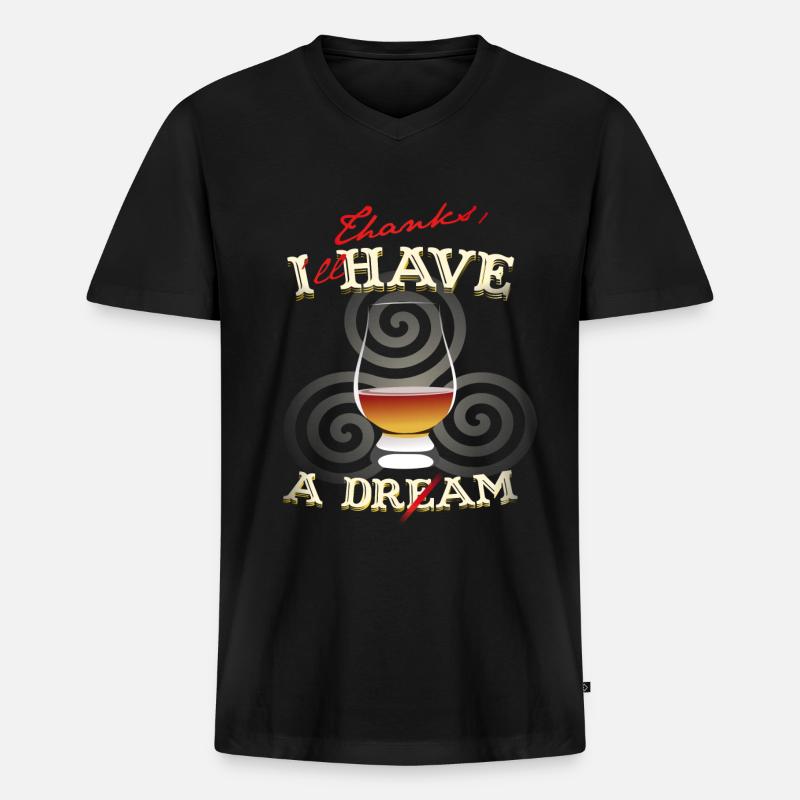 Dram witziger Whisky Spruch - Männer Premium Bio T-Shirt mit V-Ausschnitt - Schwarz